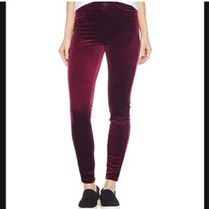 Blank NYC maroon velvet jeggings
